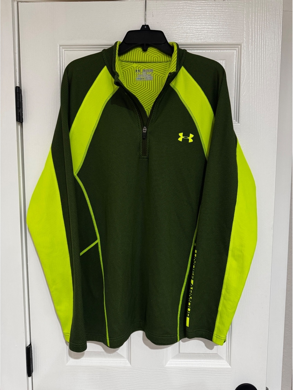 Under Armour Dark Green & Neon Yellow Half-Zip Performance Jacket